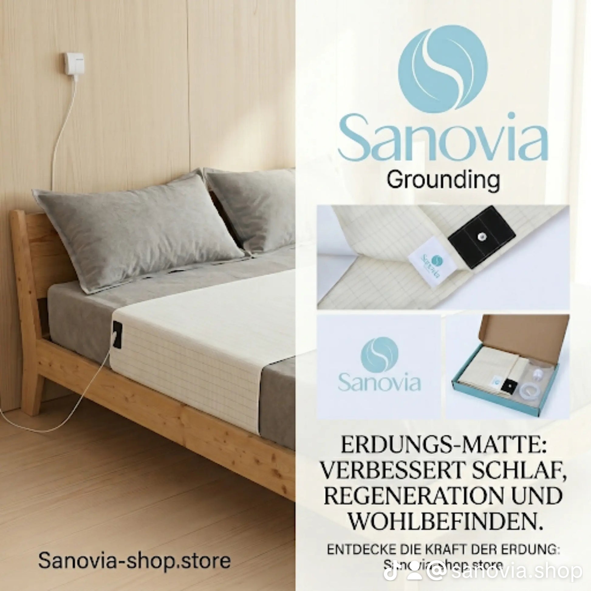 Sanovia™ Erdungs-Spannbetttuch – Erholsamer Schlaf für die ganze Nacht